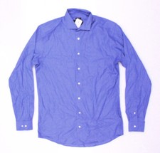 NWT - KENNETH COLE Men's 'AWEARNESS' Blue LONG-SLEEVE FULL-BUTTON SHIRT - 16