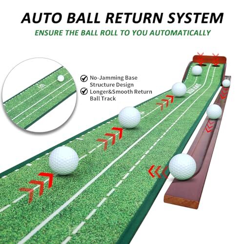 Putting Mat, Pine Wood Putting Matt for Indoors, Putting Green with