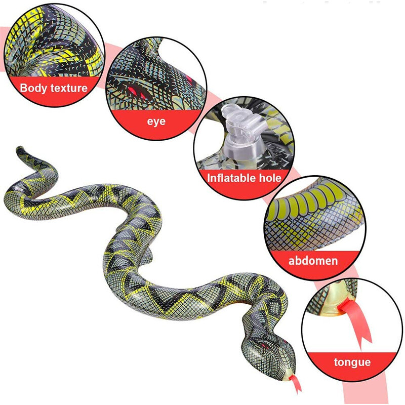 Lifelike Inflatable Snake,Snake Halloween Prank Props,Fake Anaconda