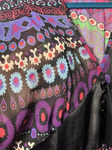 RINASCIMENTO Colourful Chiffon Asymmetric Hem Dress Size S UK 8 Made In Italy - Picture 8 of 8