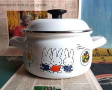 Dick Bruna Miffy Pot w/ Lid IH Compatible 18cm/7.08" Enamel Miffy Miffy Miffy