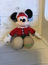 Disney 2018 Holiday Mickey Mouse Plush Plaid Hat Christmas 14"
