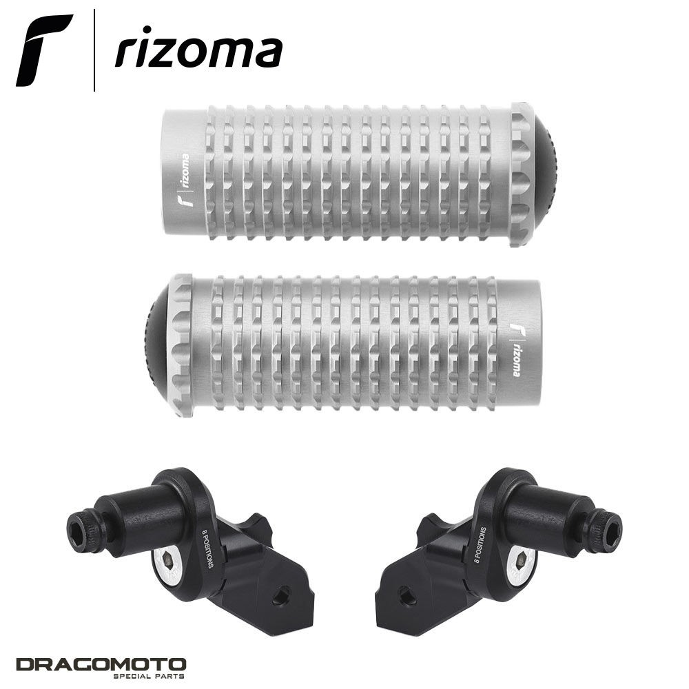 Cales pieds Rizoma argent pilote pour rouler au quotidien en Ducati Diavel 1260 S
