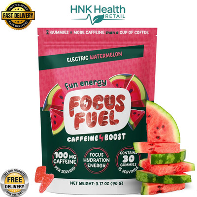 FocusFuel Energy Chews   Watermelon Flavor   15 Servings All-Natural Energy