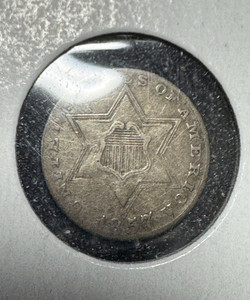 ** U.S. 1857 , THREE CENTS PIECE SILVER **