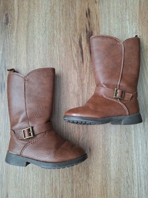 Oshkosh B'gosh Girls Boots Size 7 Toddler Brown Mid Calf Zipper