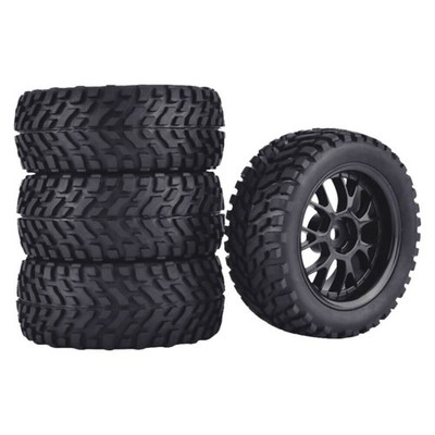 1/10 New 4* 75mm Rubber Rally Car Wheel Rim&Tires Hex For HSP HPI RC Racing Car