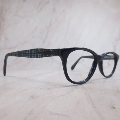 Betseyville Betsey Johnson Fishnet BV108 Midnight Blue Oval Eyeglasses 53-16-140