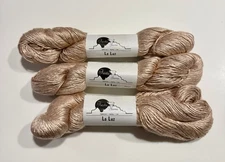 Fiesta Yarns LA LUZ Lot of 3 Hanks 100% Silk Champagne Hand-Dyed DISCONTINUED