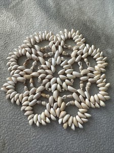 Vintage Beautiful Handmade  Decorative Shell Doily. Approx. 7" Diameter