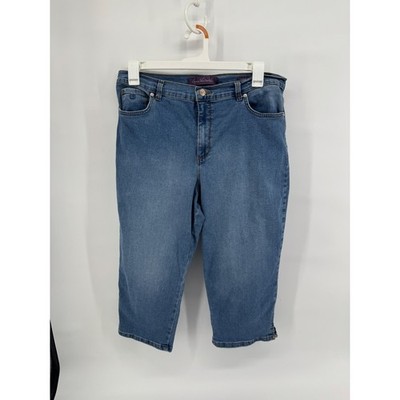 Gloria Vanderbilt Amanda Capri Jeans Womens 16 Medium Wash Blue Denim Cropped
