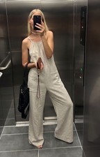 Topshop Womens Linen Jumpsuit With Pockets In Oatmeal RRP £45