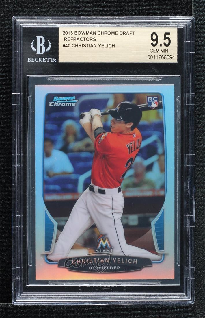 2013 Bowman Draft Chrome Refractor Christian Yelich #40 BGS 9.5 GEM MINT 6fs