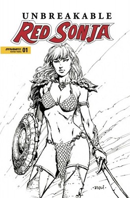 UNBREAKABLE RED SONJA #1 VARIANT CVR D FINCH B&W DYNAMITE