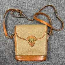 Vintage Dooney  Bourke USA All Weather Leather AWL Crossbody Shoulder Bag Taupe