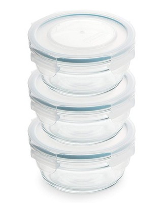Glasslock Snaplock Lid Tempered Storage Round Container 0.73cups/173ml,