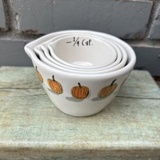 Set of 4 Rae Dunn Pumpkin Measuring Cups Farmhouse Thanksgiving Fall by Magenta
