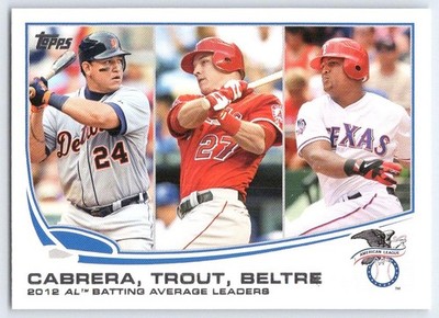 2013 Topps #294 2012 AL Batting Average Leaders Mike Trout