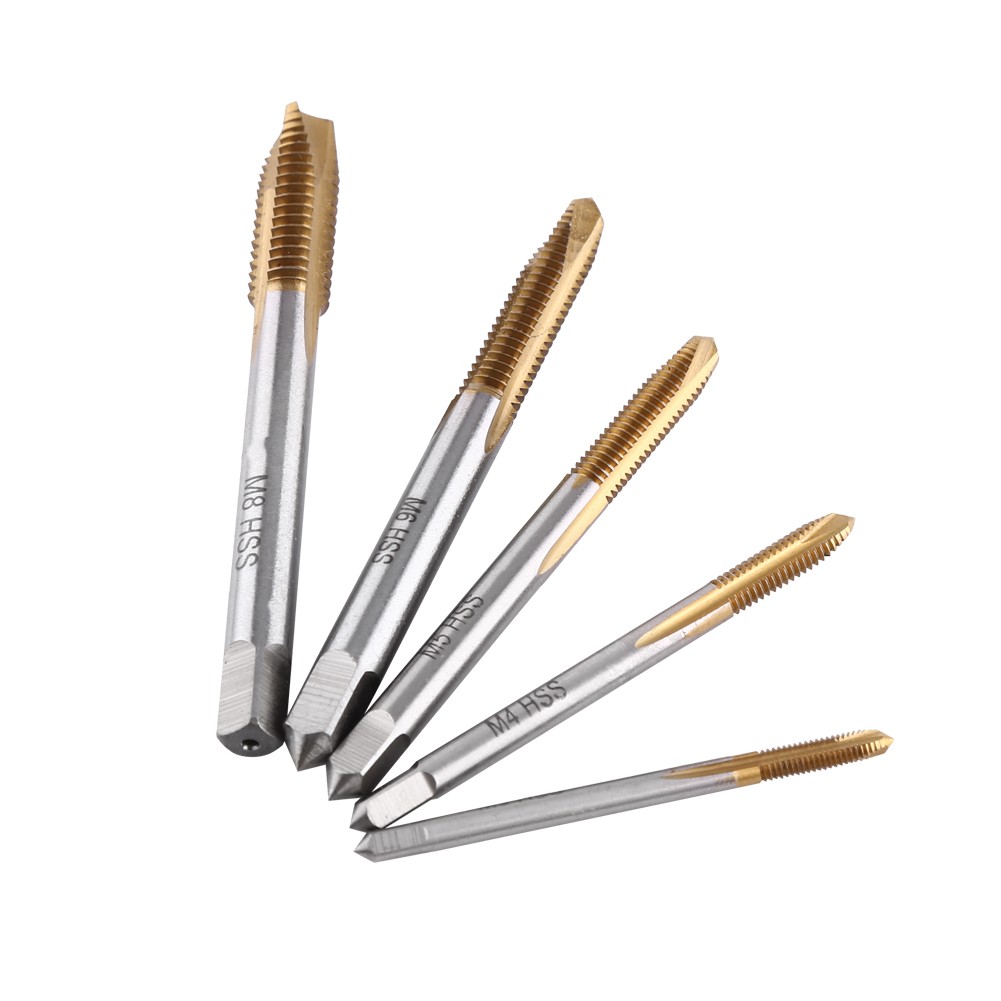 5pcs Screw Tap Set High Hardness For Thread M3 M4 M5 M6 M8