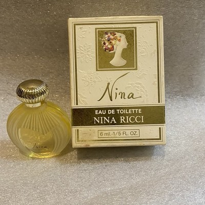 NIB Nina by Nina Ricci 6ml EDT Vintage Mini Splash Vintage Gold Banner Box