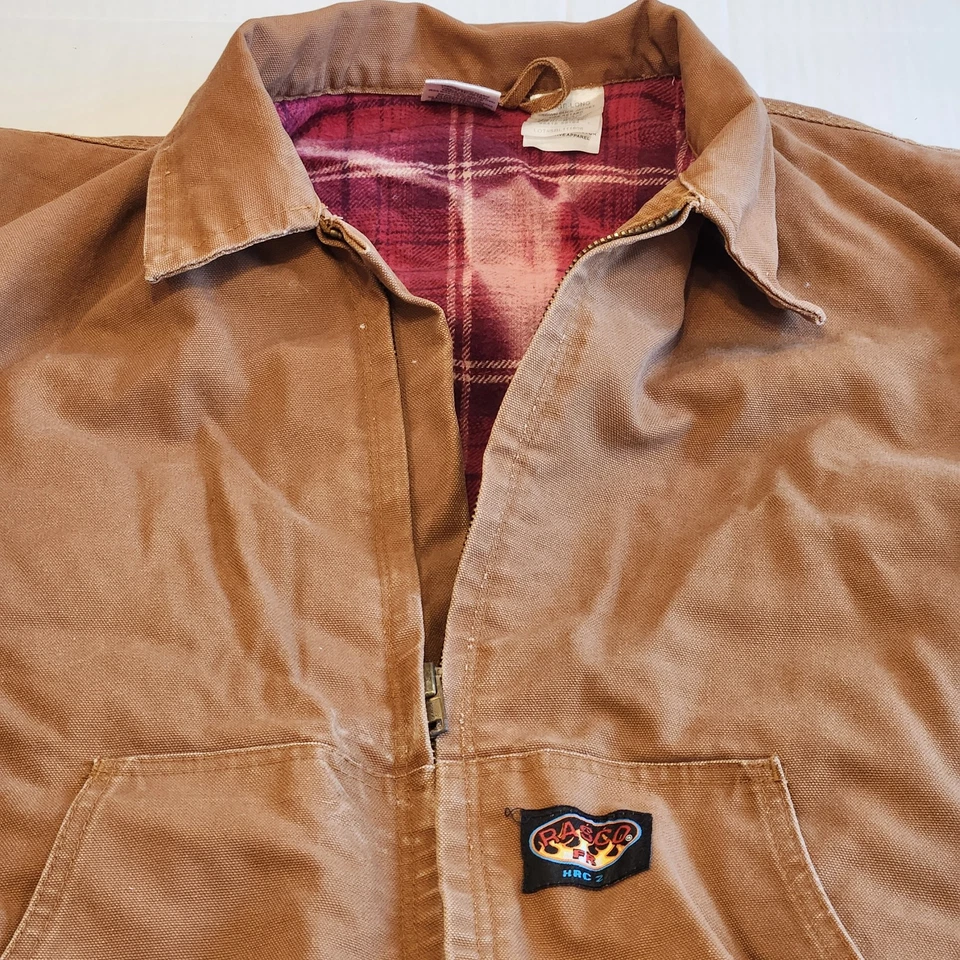 Rasco FR Jacket Men Large Long Brown Fire Flame Resistant Heavy Duty Lined HRC2 - Image 2 of 4