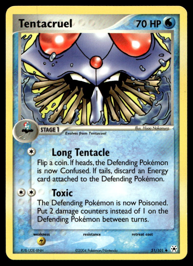 EX-NM Hidden Legends Tentacruel Uncommon 51/101 2004 Pokemon TCG