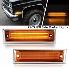 LED Front Side Marker Light For 81-91 Chevrolet Chevy GMC C10 C20 C30 Blazer C/K