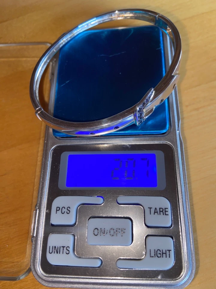 QVC massiver Armreif in Gürtelform 925er Silber Saphire Gewicht ca. 20,7 g - Bild 4 von 4