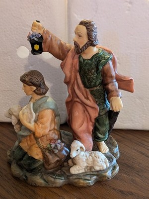 Vintage Avon 2002 Holiday Treasures Nativity Blessed Visitors Shepherds