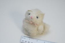 RUSS ITTY BITTY WHITE KITTEN Vintage Mini PLUSH Blue Eyes Missing Bow
