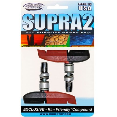 Kool-Stop Bremsschuhe T3 Supra 2 Dual V-Brake Beläge 66,5mm für Alu Felgen