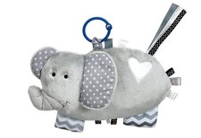Demdaco: Baby Boy/Girl Grey Activity Elephant with rattle 11" x 7" NEW