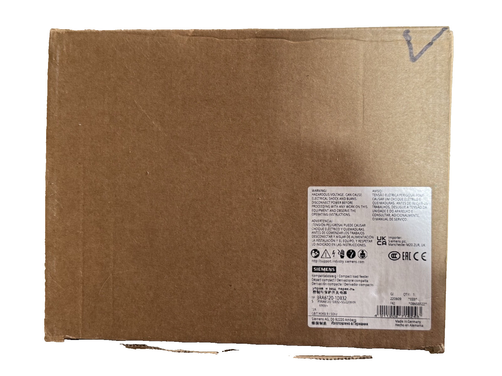 (1) Siemens 3RA6120-1DB32 Compact Manual Motor Starter  - NEW - USA STOCK