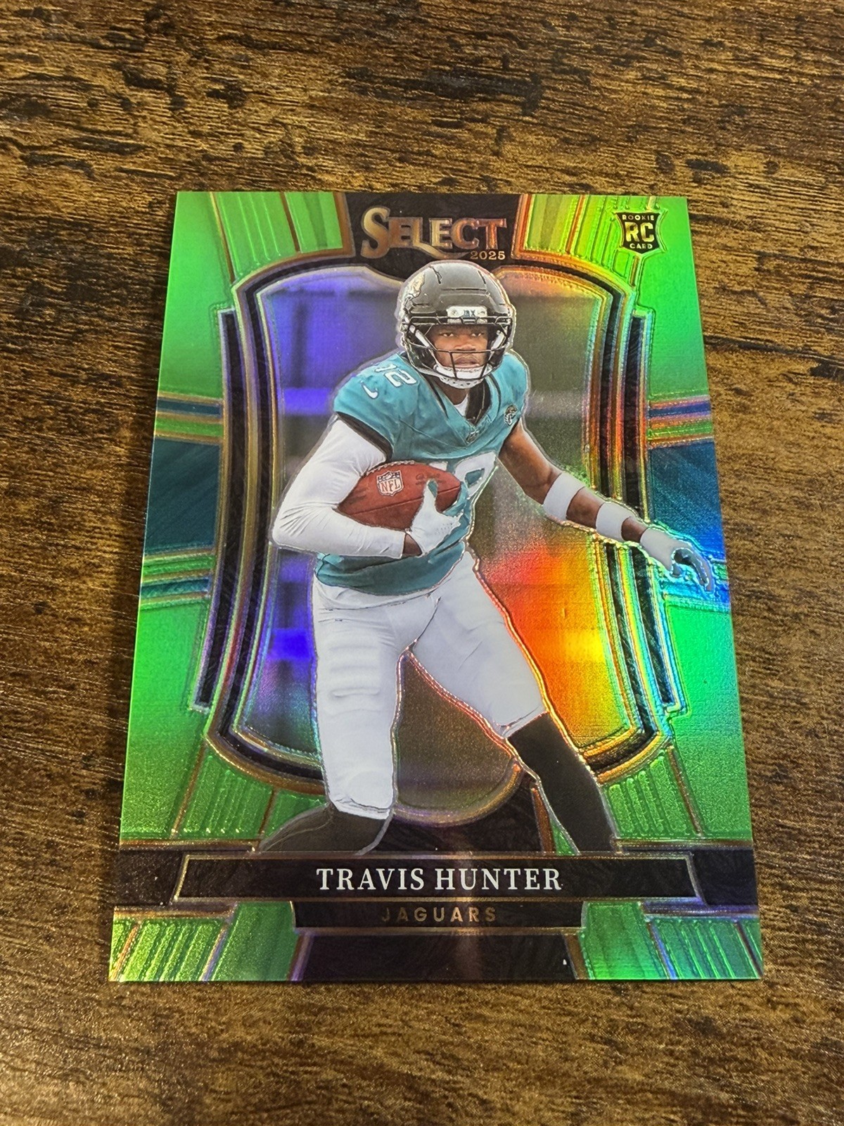 2025 Panini Select Premier Level Travis Hunter Neon Green Prizm RC /49 