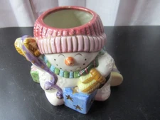 Fitz and Floyd Frosty Folks Snowman Filled Candle Cup