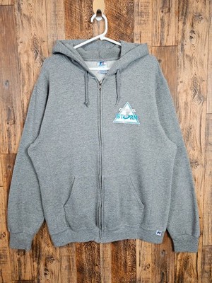 Russell Athletic ''Citadel Storm'' grauer Kapuzenpullover mit Reißverschluss (L) - Collegiate Sportswear