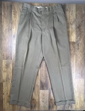 Vintage Ralph Lauren Chaps Wool Blend Pleated Cuffed Dress Trousers 90s 36x32