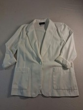 Vintage Requirements Blazer Jacket Womens Size 12 White Made in USA Lined