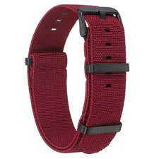 Elastic Nylon Watch Band 20mm Waterproof One Piece Watch Strap, Red