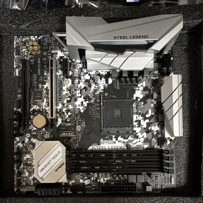 ASRock B450M Steel Legend MicroATX AM4 DDR4 4-Slot HDMI DP Gaming