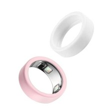 VANEST 2 Packs Silicone Covers Compatible with Oura Ring 5 S 6-9 Pink White