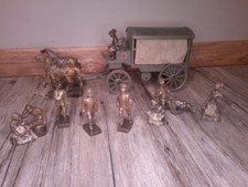 Rare Lineol World War 1 horse drawn mediccal wagon w/ 11 pieces of figures Z153