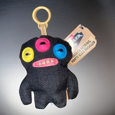 Fuggler Keyring 5  Plush Keychain Charm Funny Ugly Monster ANNOYED ALIEN Black