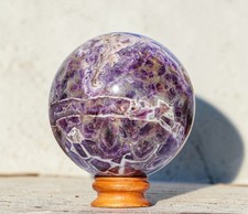 17cm Niebieska Sen Ametyst Chevron Kula Naturalna Kryształowa Kula Leczenie...