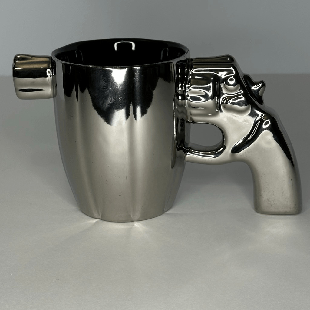 Novelty Ceramic Coffee Mug With Revolver-Shaped Handle