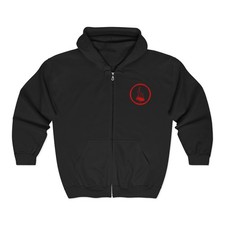 Bagpipe Zip-Up Hoodie   Front Logo  Back Silhouette  Piper Music Sweatshirt