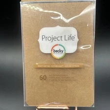 BECKY HIGGINS PROJECT LIFE 4X6 TEXTURED CARDS 60 CARDS KRAFT EDITION