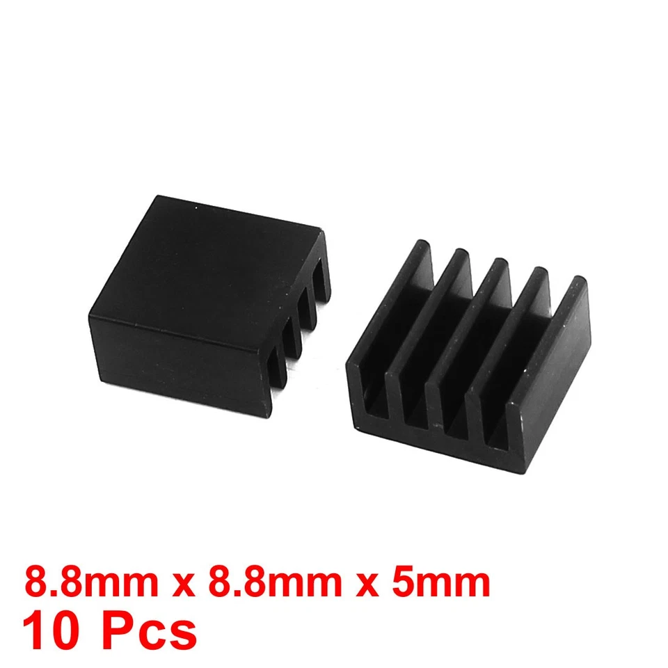 10 Stück schwarz Aluminium Kühler Kühlrippe Kühlkörper 8.8mmx8.8mmx5mm - Bild 1 von 1