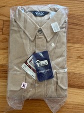 Vintage 1980s Woolrich Chamois Long Sleeve Shirt XL Beige 6405 New Never Opened