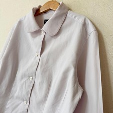 Margaret Howell Cotton Round Collar Blouse Pink Long Sleeve Used